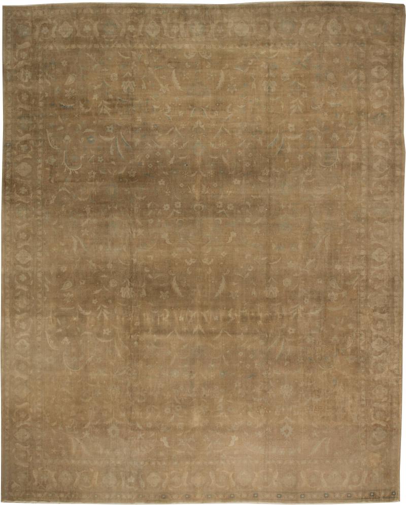 Large Indian Antique Brown Handmade Wool Rug