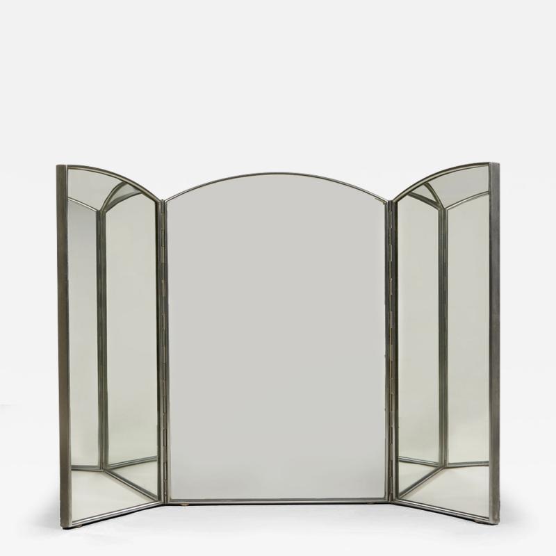 Large Italian 1960s triptych table mirror