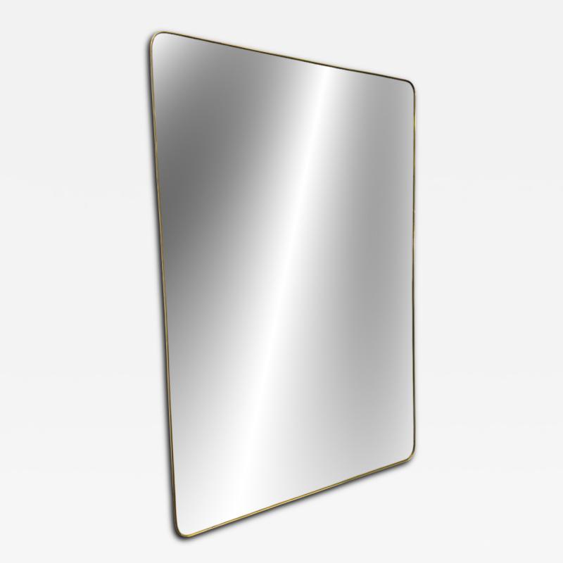 Large Italian Brass Framed Mirror 1970s