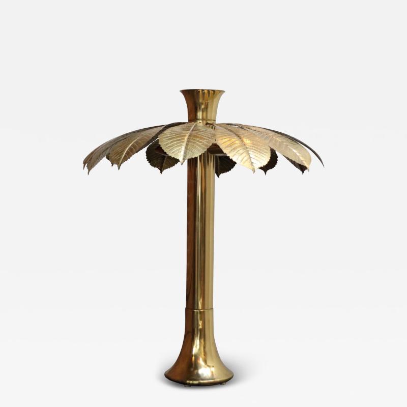 Large Italian Modernist Ippocastano Brass Table Lamp Designed by Carlo Giorgi