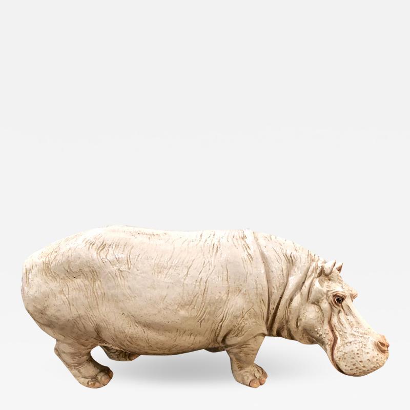 Large Italian Terra Cotta Hippopotamus