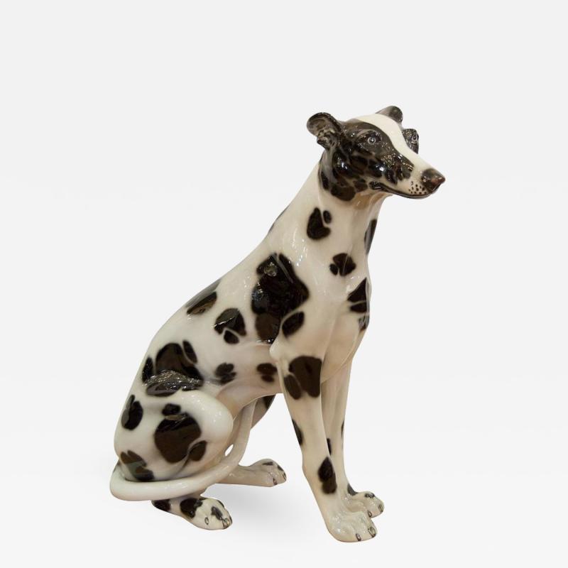 Large Lifesized Mid Century Italian Porcelain Dog