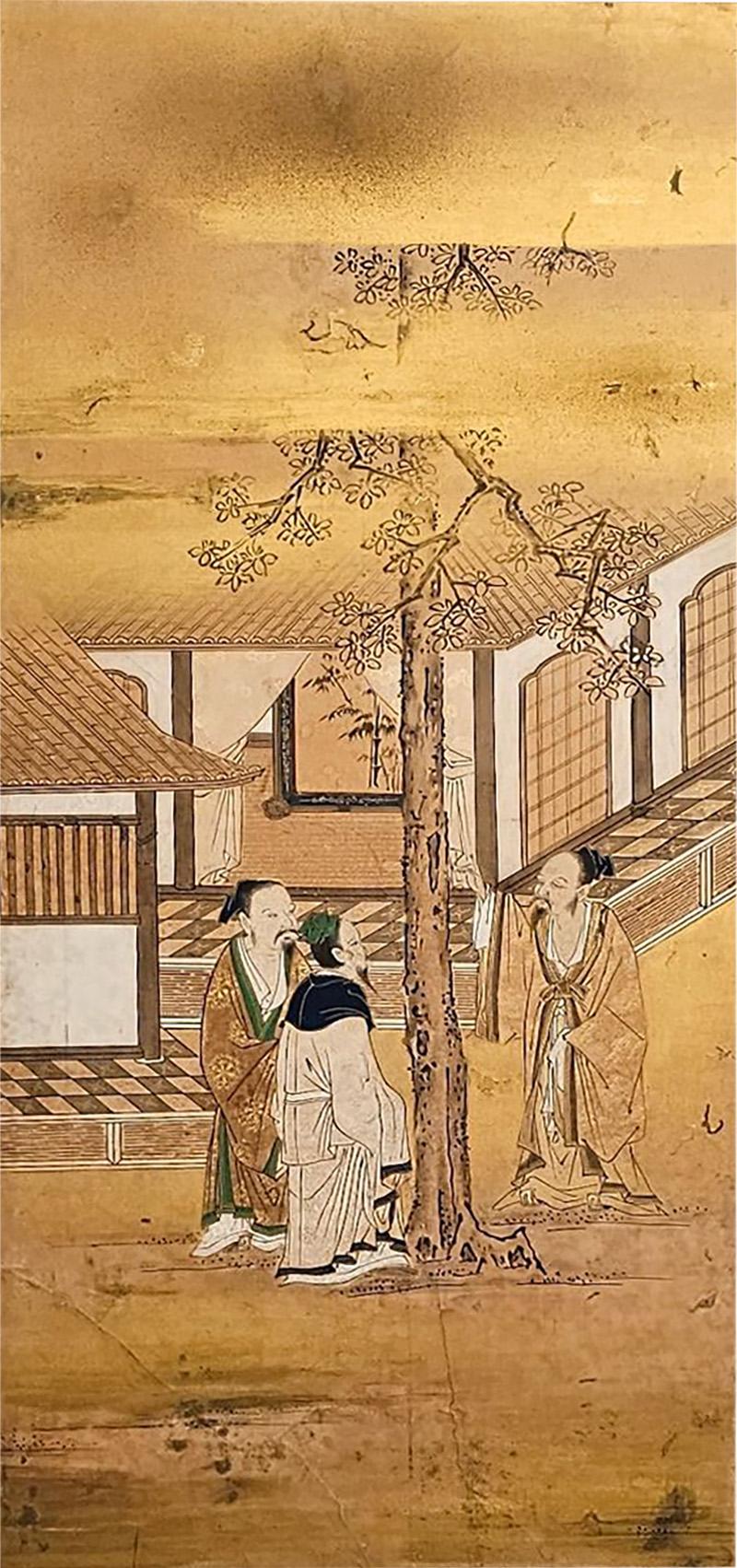 Large Meiji Painting Japan circa 1870