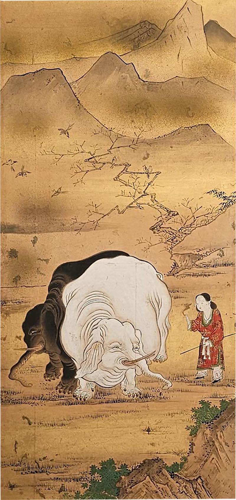 Large Meiji Painting Japan circa 1870