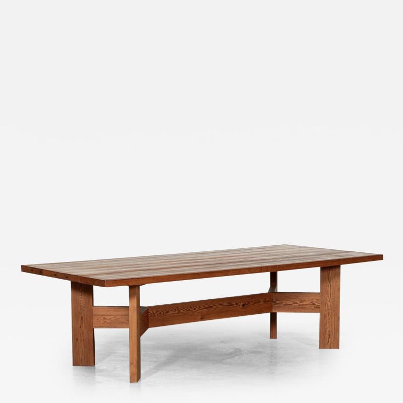 Large MidC English Pine Refectory Table Desk