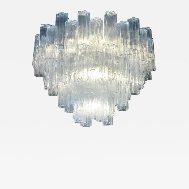 Large Modern Ice Tronchi Murano Glass Chandelier