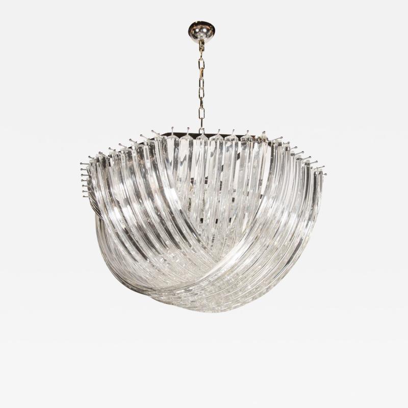 Large Modernist Murano Glass Ribbon Chandelier