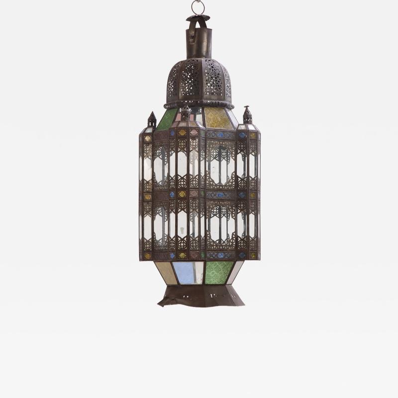 Large Moroccan Tin Lantern C 1960 