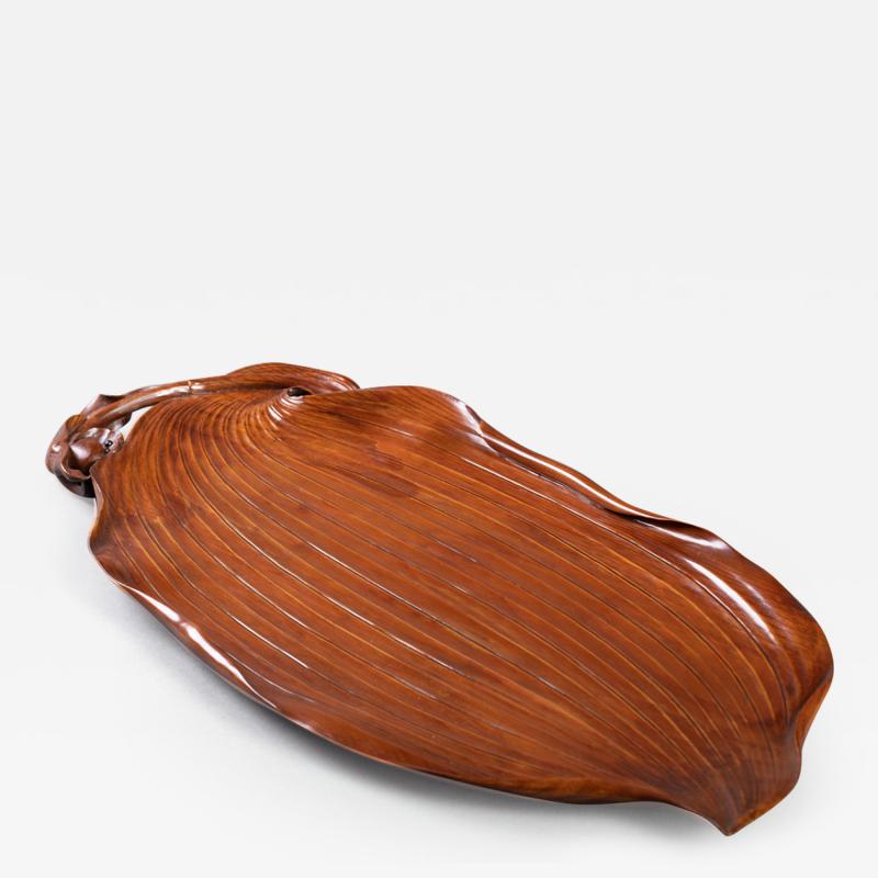 Large Natural Carved Box Wood Tray