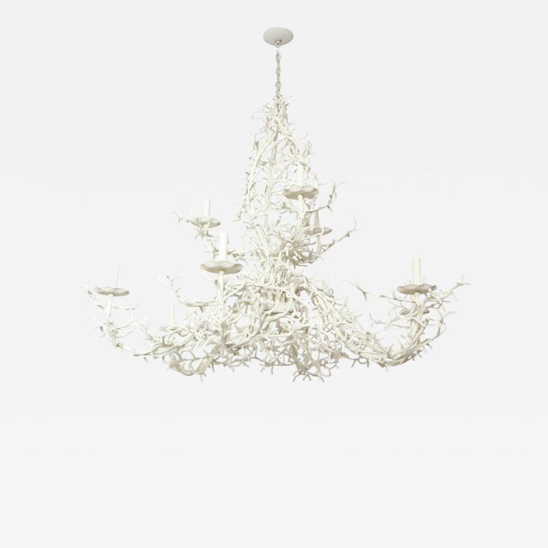 Large Nine Arm Coral Chandelier