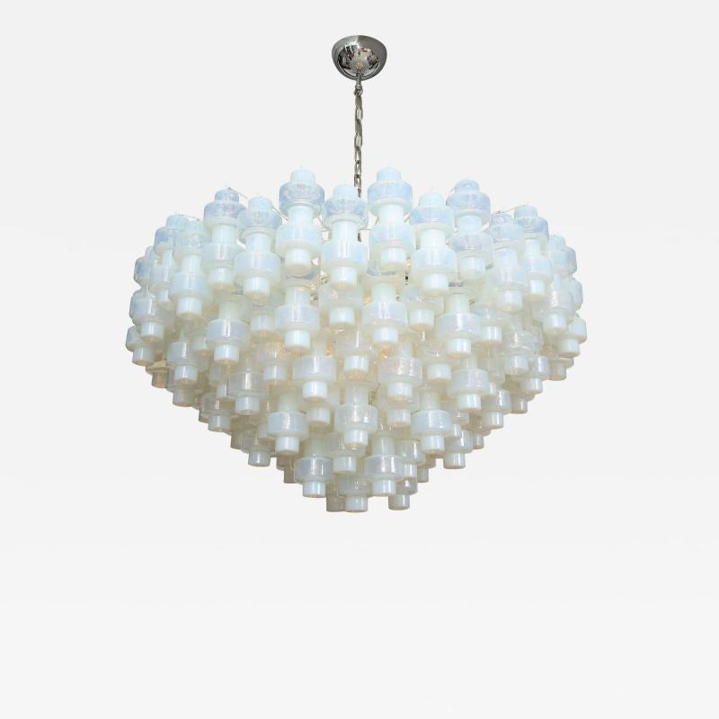 Large Opalescent Murano Glass Chandelier