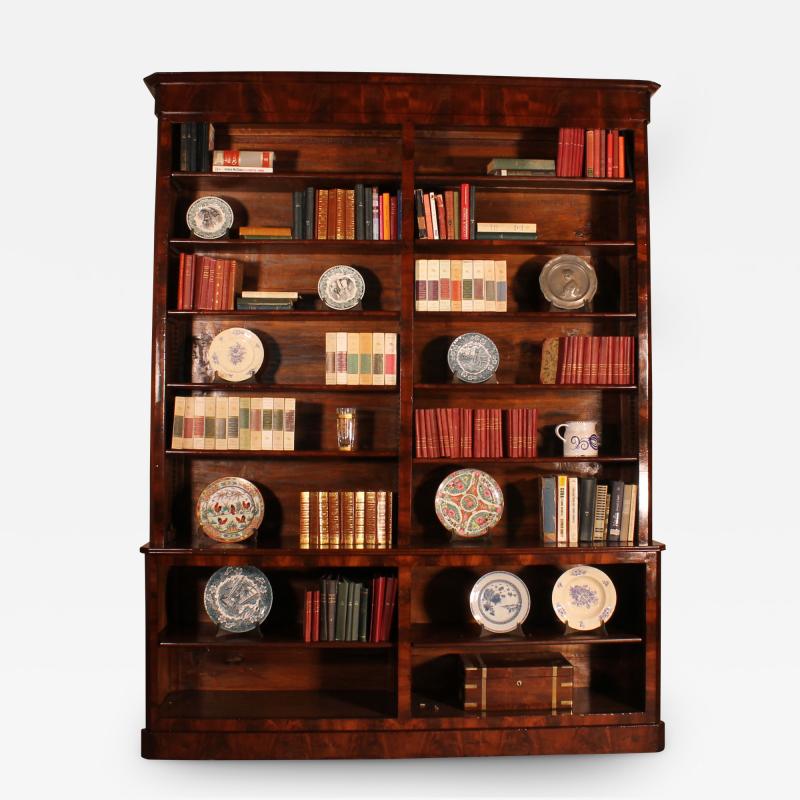 Large Open Bookcase In Mahogany From The 19th Century