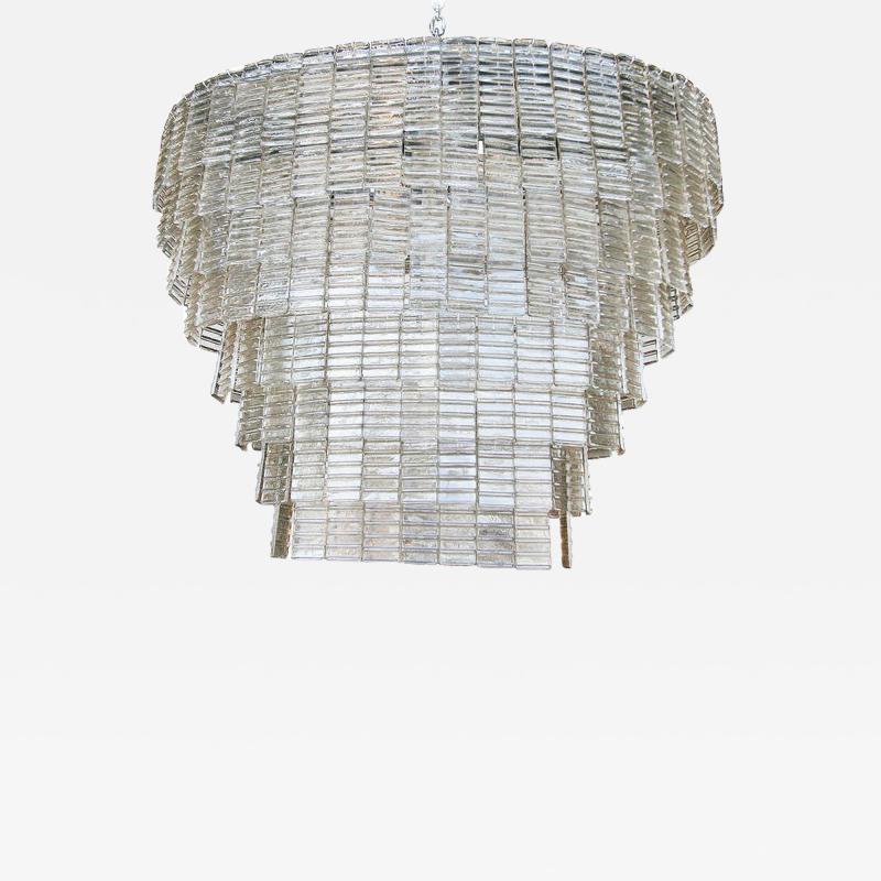 Large Oval Smoked Murano Chandelier