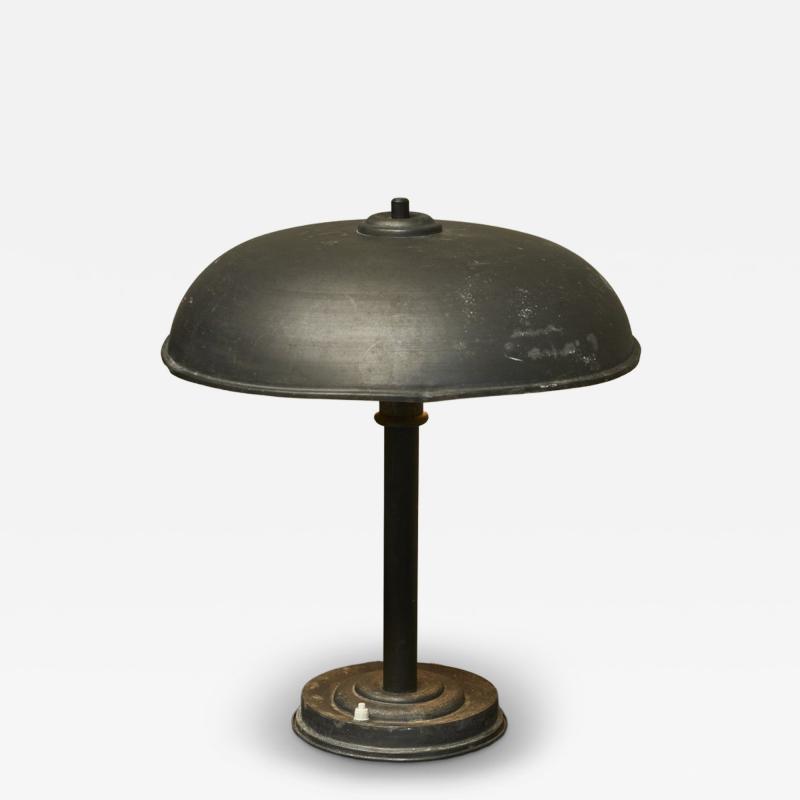 Large Patinated Bauhaus Style Table Lamp 1940s