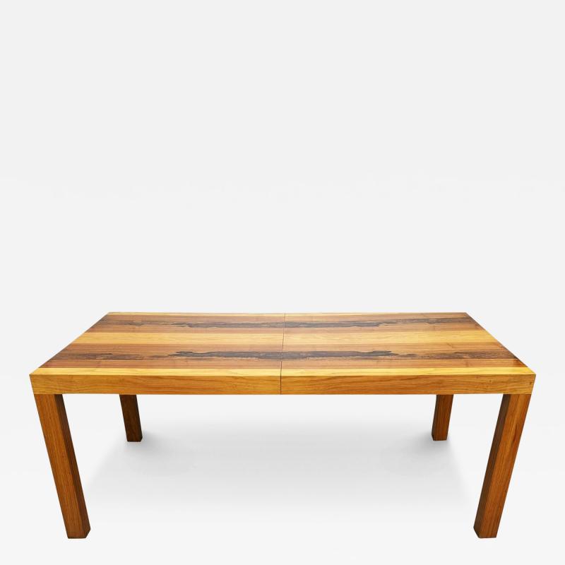 Large Rectangular Mid Century Danish Modern Parsons Dining Table in Exotic Woods