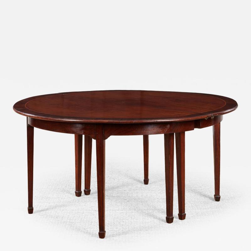 Large Rosewood Banded Mahogany Dining Table
