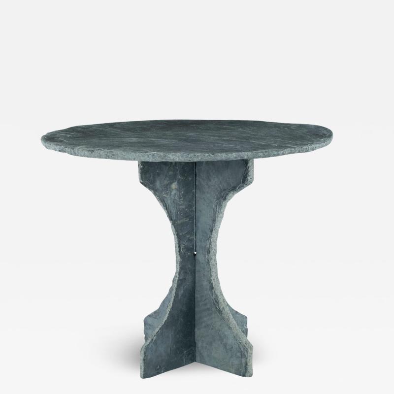 Large Round Vintage Slate Table