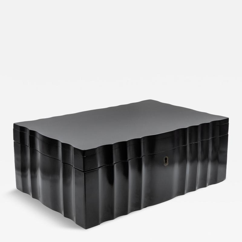 Large Scale Serpentine Ebony Box Anglo Indian Circa 1840