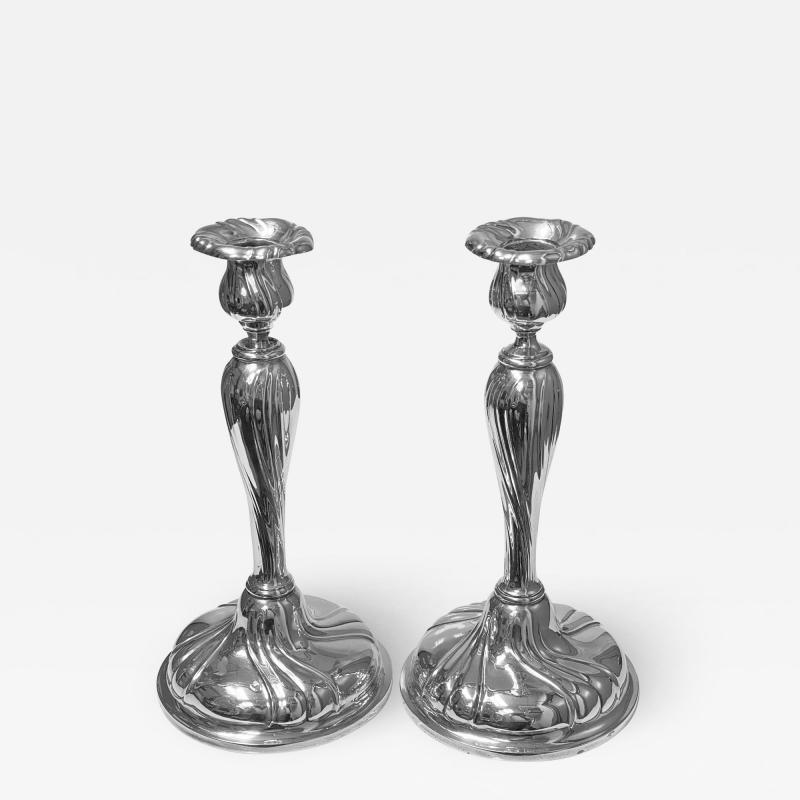 Large Silver Candlesticks Czechoslovakia C 1930