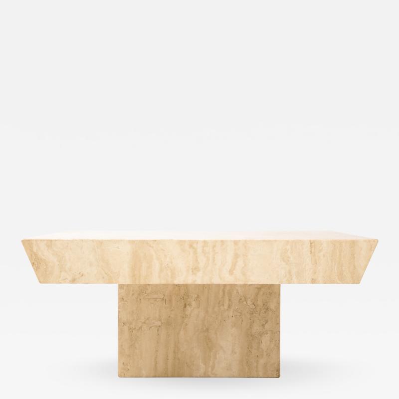 Large Square Travertine Coffee Table 