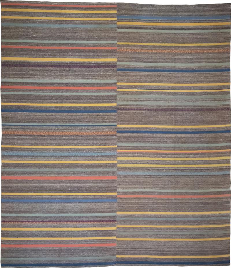Large Striped Two Panel Kilim