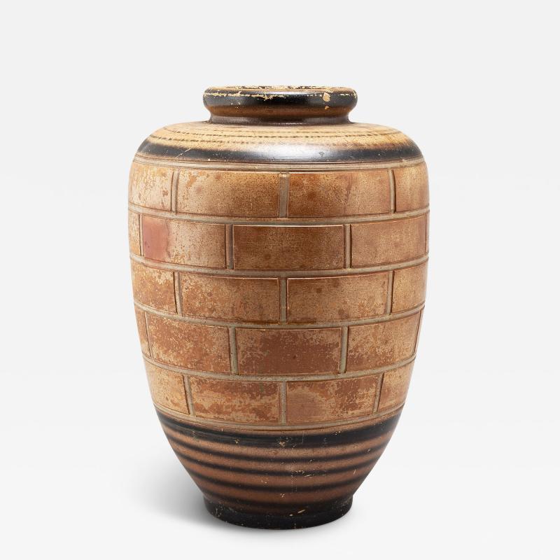 Large Swedish 19th Century Vase with Rusticated Relief