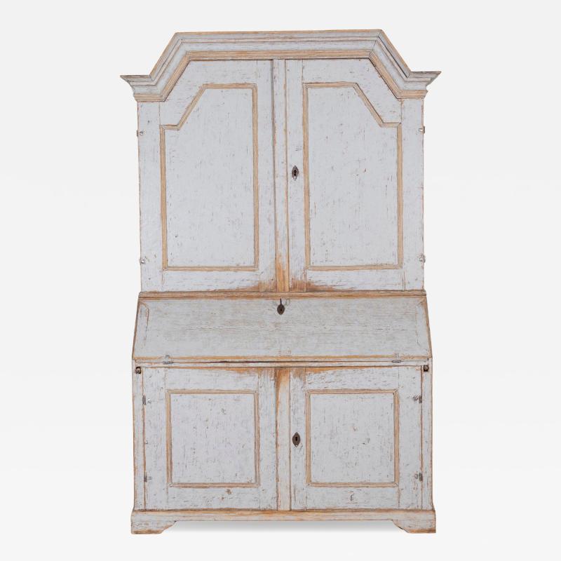 Large Swedish Painted Secretary from V rmland Dated 1854