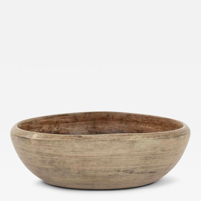 Large Swedish Turned Walnut Dough Bowl