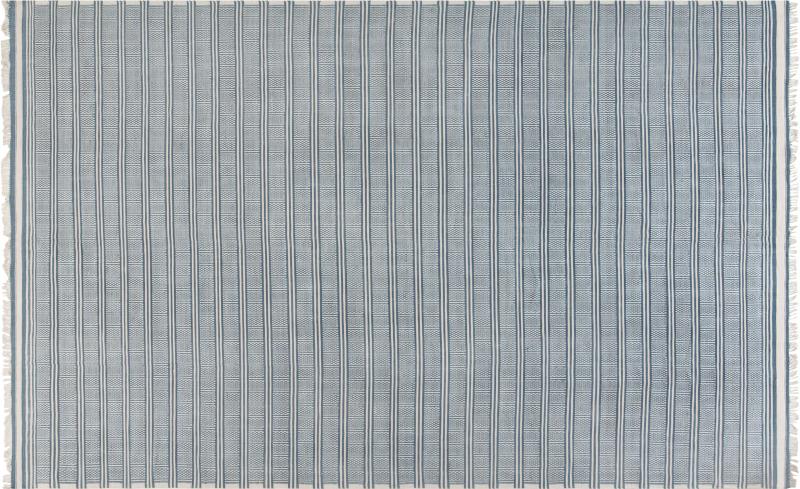 Large Traditional Style Contemporary Blue Dhurrie Rug