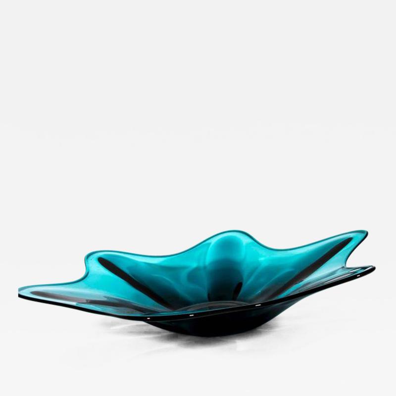 Large Vintage Murano Turquoise Centerpiece