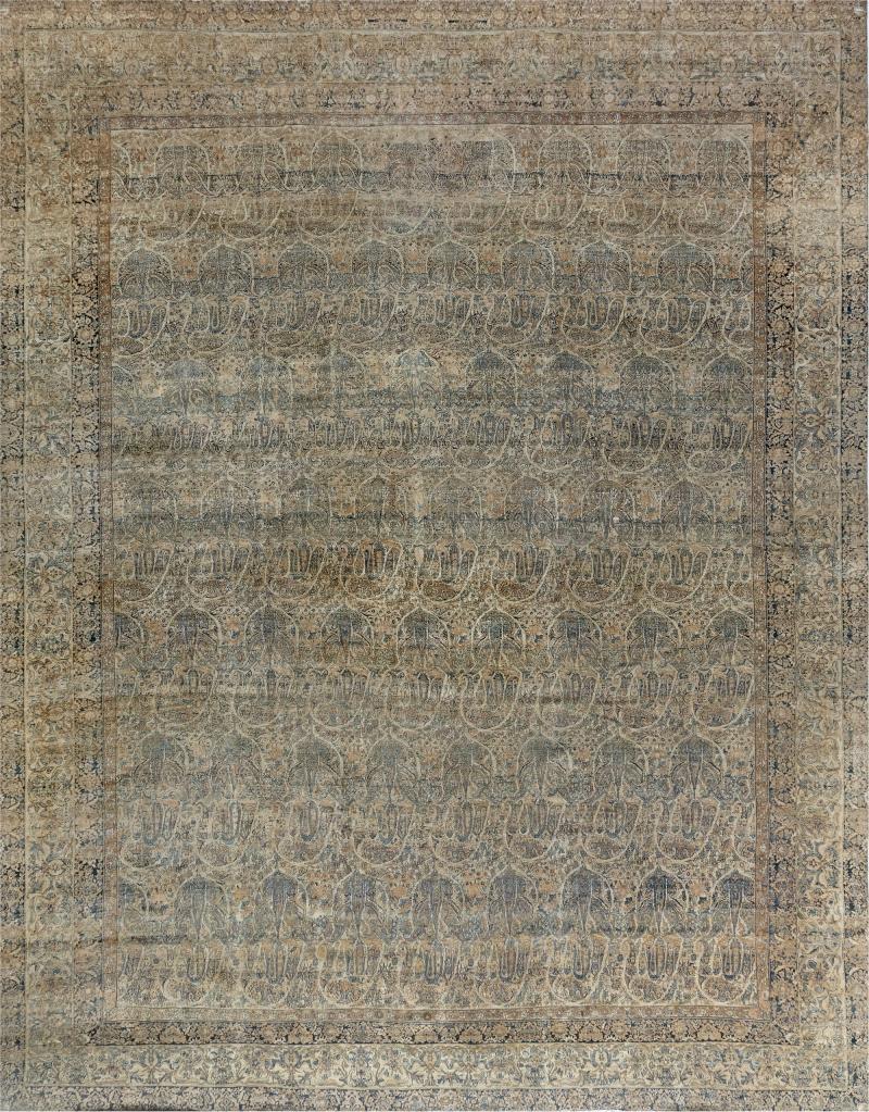 Large Vintage Persian Kirman Handmade Wool Rug