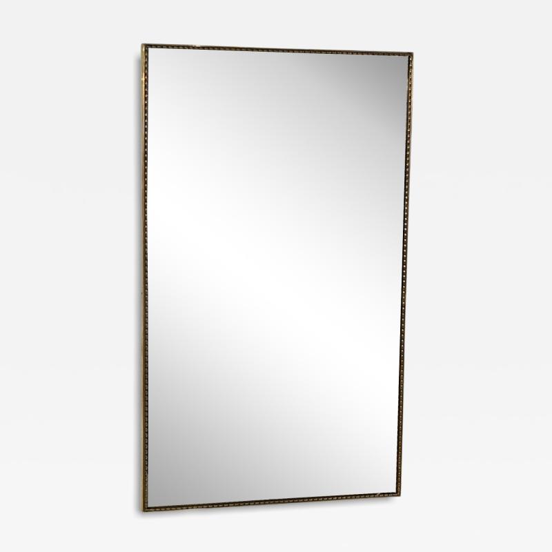 Large Wall Mirror with Beaded Gilt Frame Italy 1950s