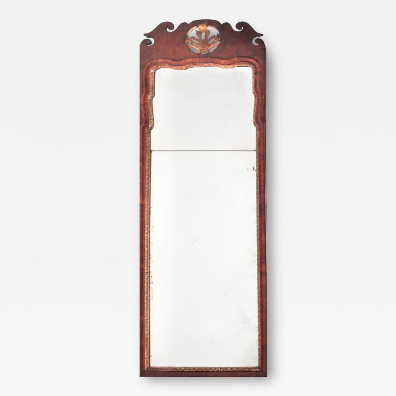 Large Walnut Queen Anne Mirror