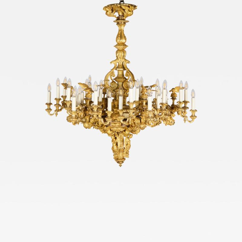 Large antique 19th century Russian ormolu chandelier