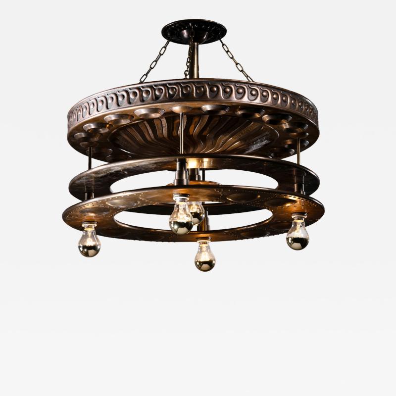 Large copper ceiling lamp