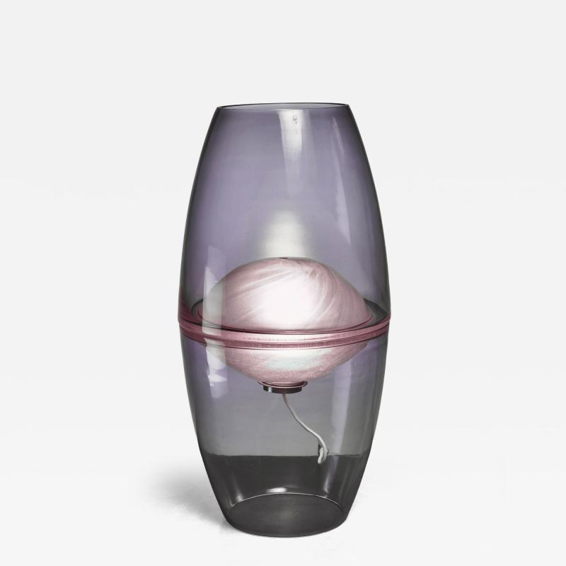 Large glass table or floor lamp in lilac