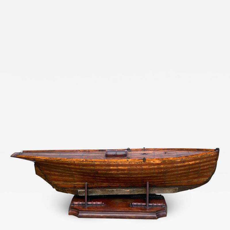 Large late 19th century ship model or pond yacht hull