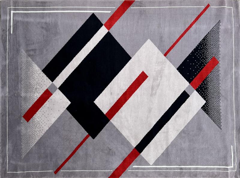 Large rug in wool with geometric design France circa 1970