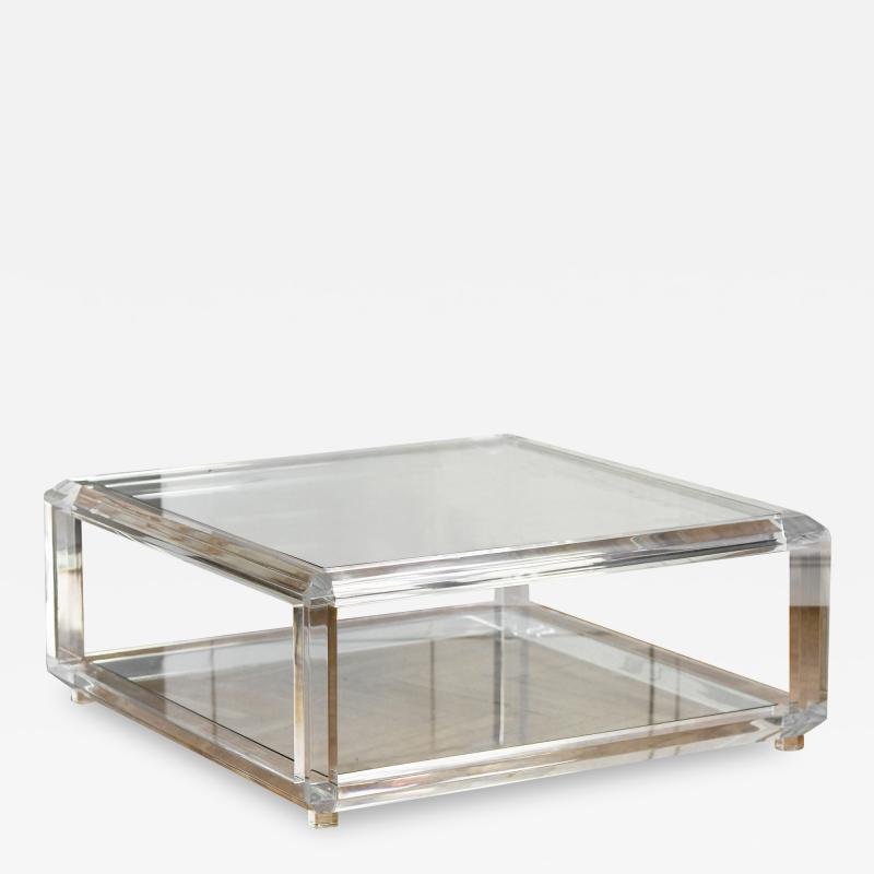 Large transparent coffee table Italy 1970
