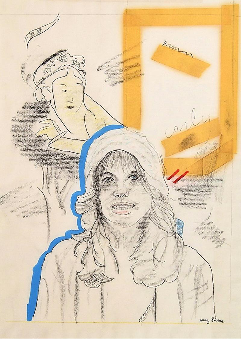 Larry Rivers Drawing of singer Carly Simon