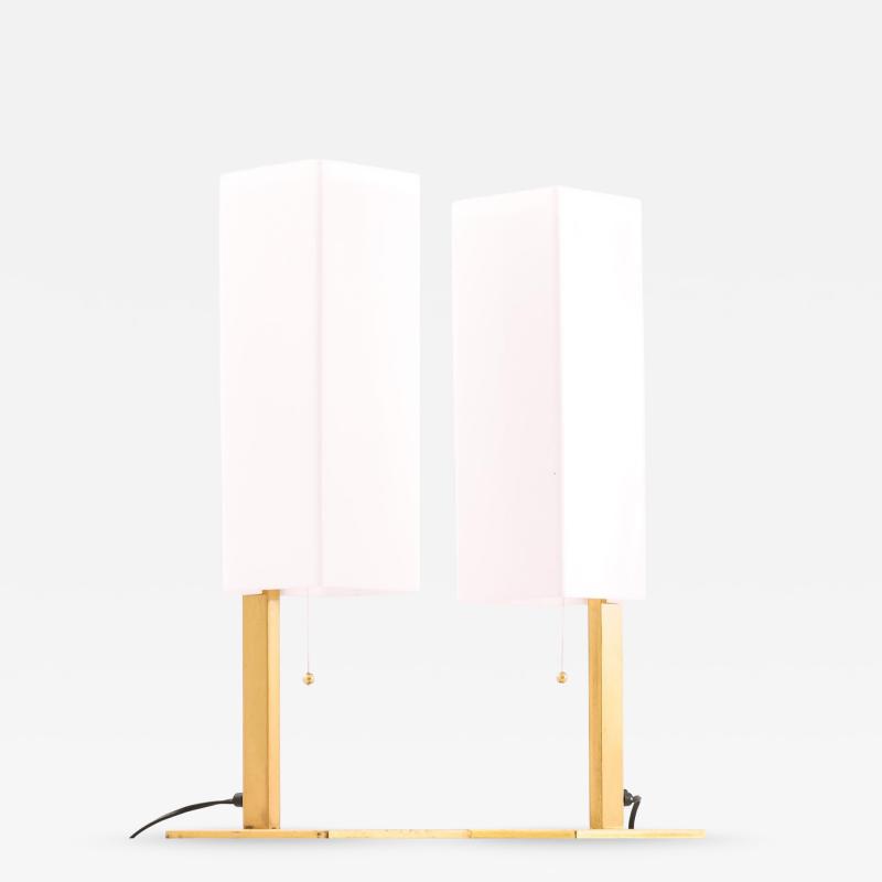 Lars Gunnar Nordstr m Pair of Table Lamps in Brass and Plastic by Lars Gunnar Nordstr m 1960s