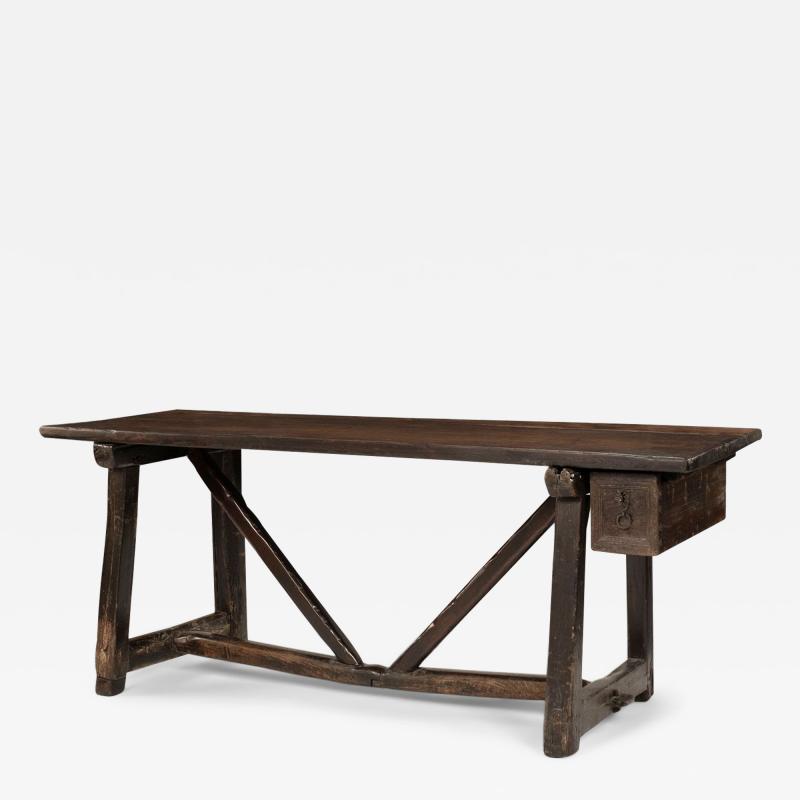 Late 17th Century Catalan Oak Console Table or Writing Desk
