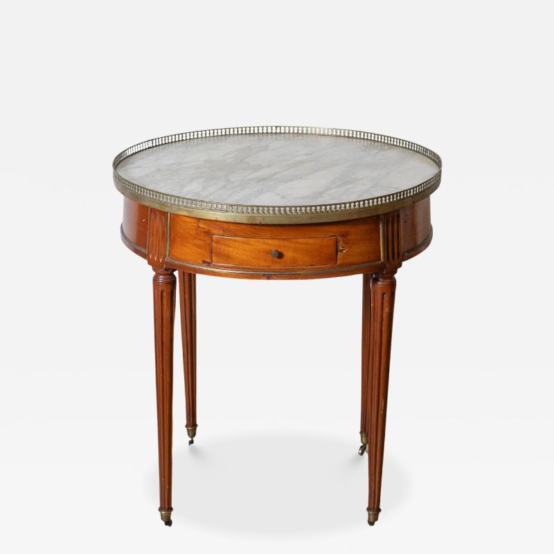 Late 18th Century French Mahogany Work Table with Marble Top and Brass Gallery