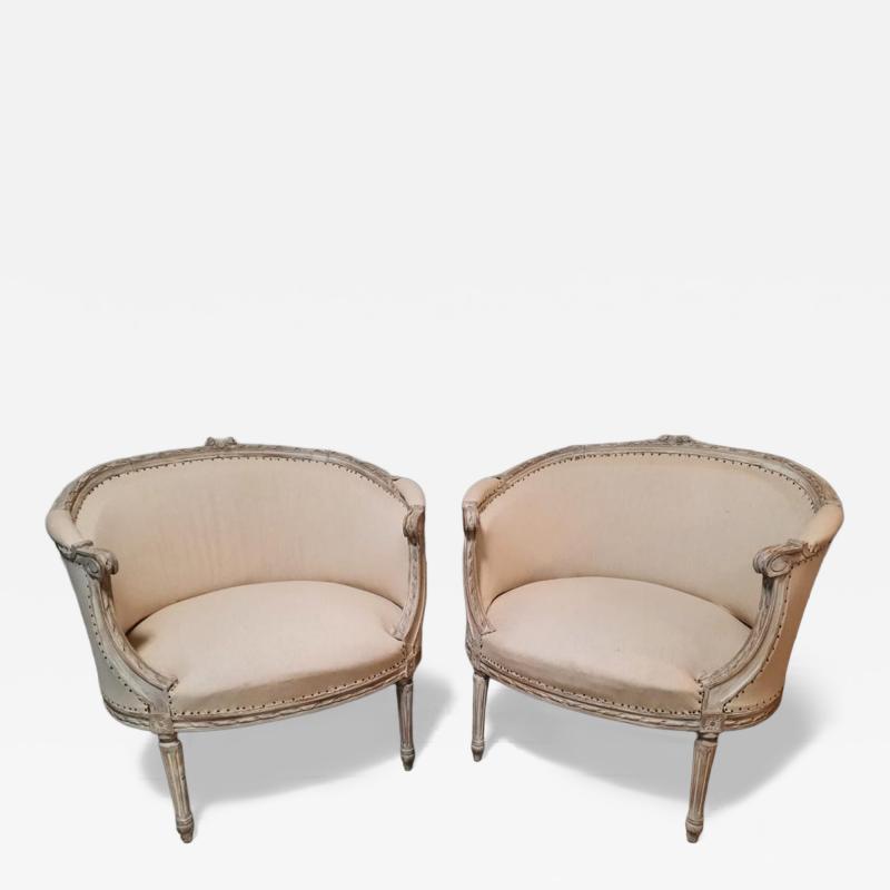 Late 18th Century Pair of Louis XVI Directoire Berg re Chairs