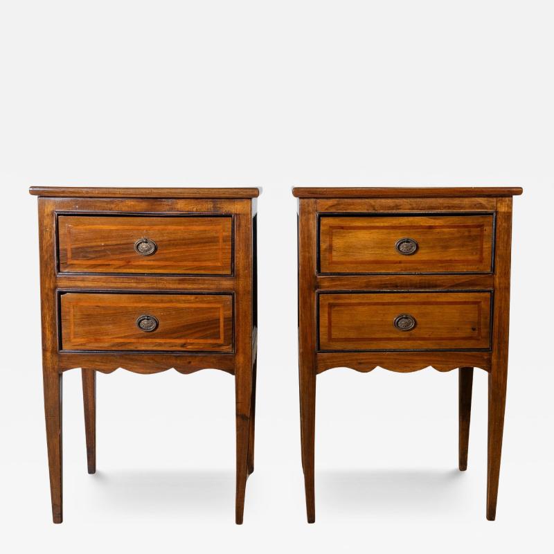Late 18th Century Pair of Neoclassical Bedside Tables