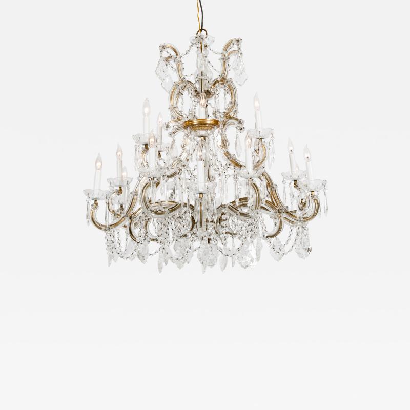 Late 19th Century Cut Crystal 18 Light Hanging Chandelier