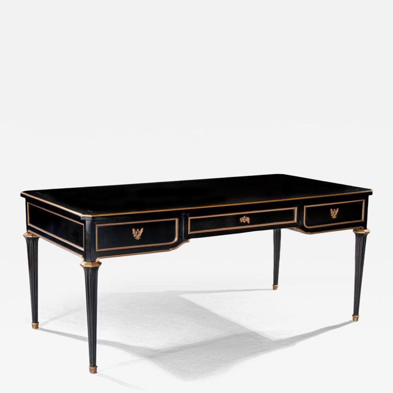Late 19th Century French Ebonised Bureau Plat Writing Table