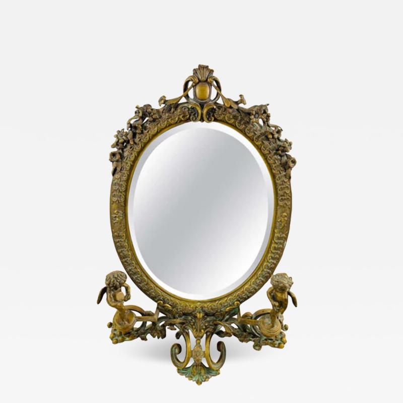 Late 19th Century French Vanity Bronze Mirror