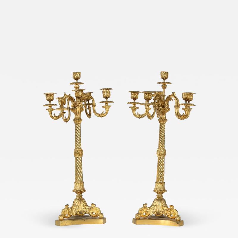 Late 19th Century Gilt Bronze Six Arms Candelabra