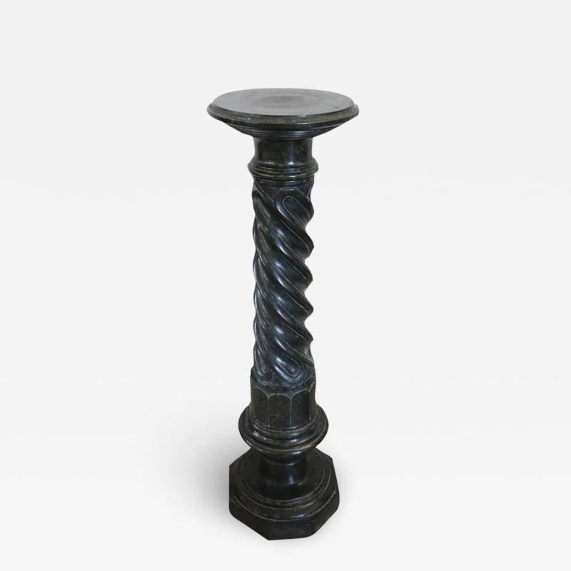 Late 19th Century Italian Antique Column in Black Marble